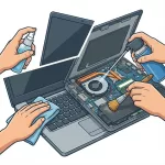 limpieza externa interna de laptop